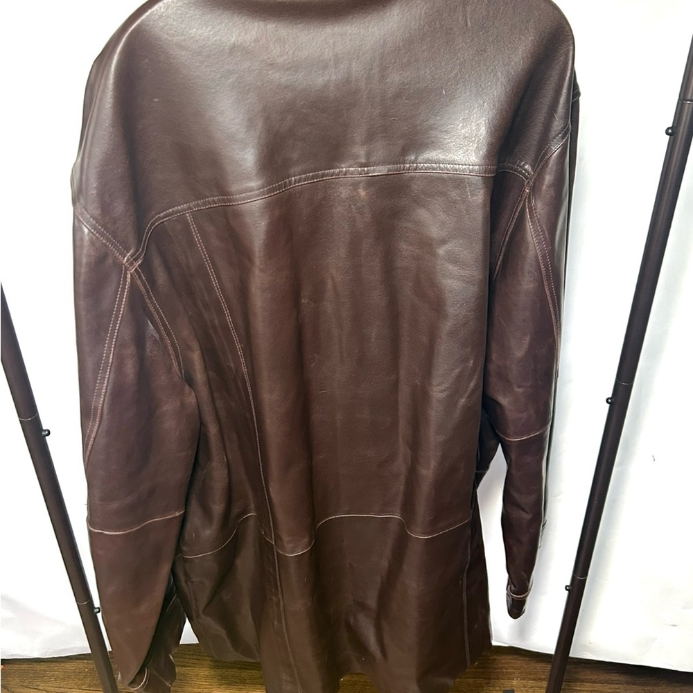 Wilson’s 100% Leather jacket 2XLT Brown Button-Up Coat - Picture 5 of 9
